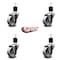Service Caster 3'' Semi Steel Wheel Swivel 1-7/8'' Expanding Stem Caster Set, 4PK SCC-EX20S314-SSS-178-4 - alternate 2